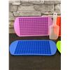 Image 3 : Mini Ice Cube Trays - Silicone - 4 pack with Storage Box and Scoop