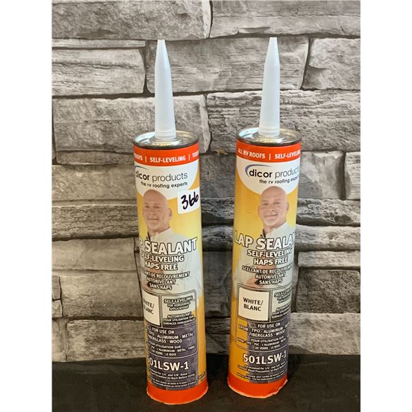 Lot of 2 - Lap Sealant - Self Leveling - White - #501LSW-1