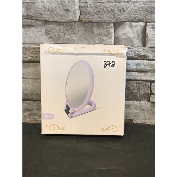 Magnifying Makeup Mirror with Handle - 15x Magnification - Purple