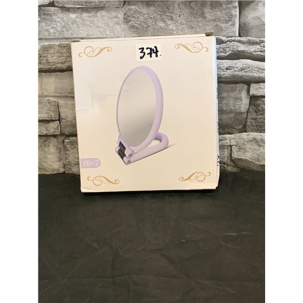 Magnifying Makeup Mirror with Handle - 15x Magnification - Purple