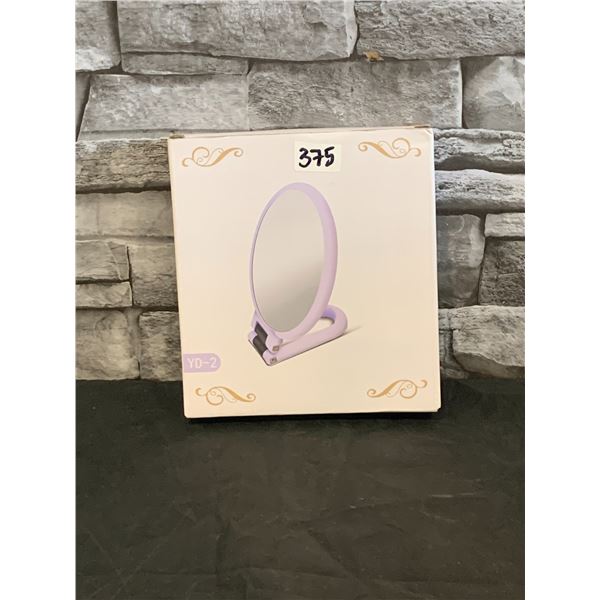 Magnifying Makeup Mirror with Handle - 15x Magnification - Purple