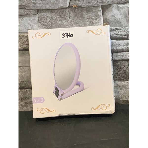 Magnifying Makeup Mirror with Handle - 15x Magnification - Purple