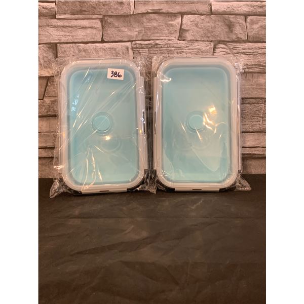 Lot of 2 - Silicone Collapsible Food Storage Containers