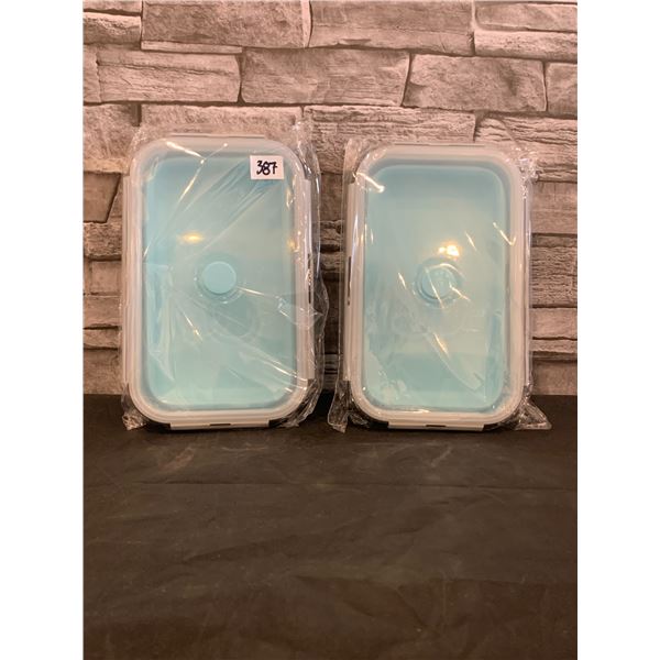 Lot of 2 - Silicone Collapsible Food Storage Containers