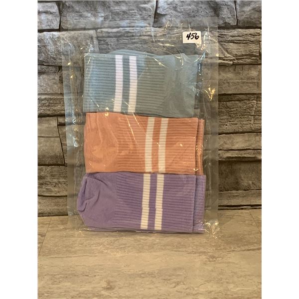 Non Slip Yoga Socks - 3 pk - Blue, Pink & Purple