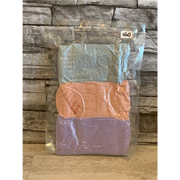 Non Slip Yoga Socks - 3 pk - Blue, Pink & Purple