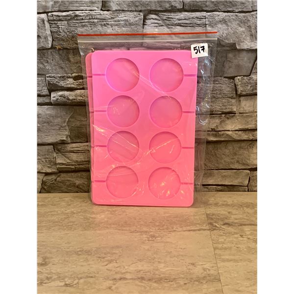 Silicone Hard Candy Mold with Sticks & Bags with Ties - Pink - 2 pk