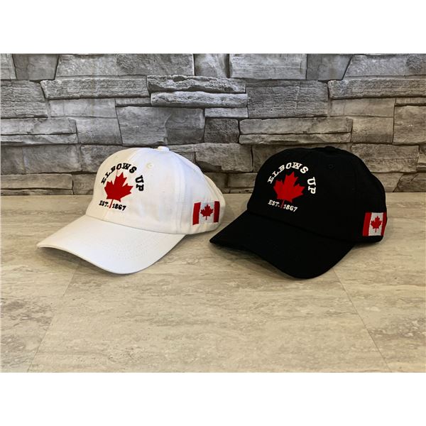 "Elbows Up" Canada Caps - 2 pcs - Black & White