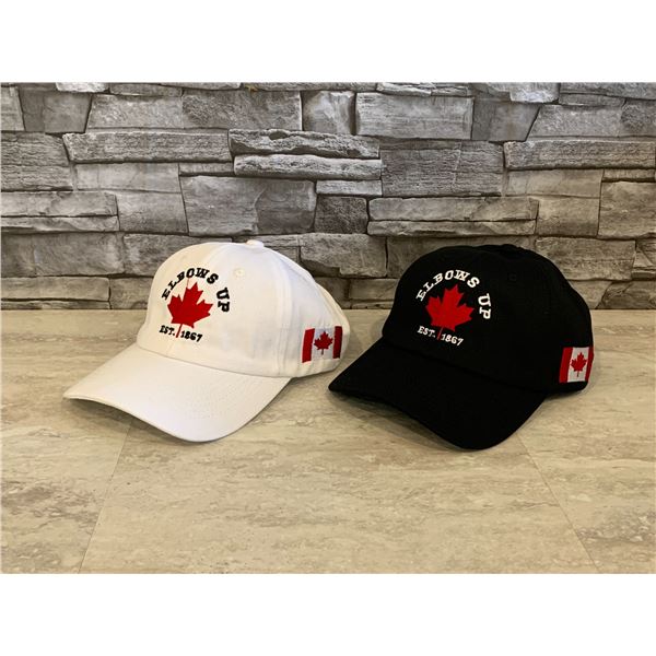 "Elbows Up" Canada Caps - 2 pcs - Black & White