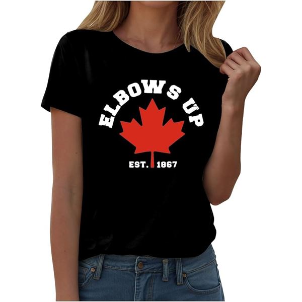 "Elbows Up" Canada T-Shirts - Size: Large - Black