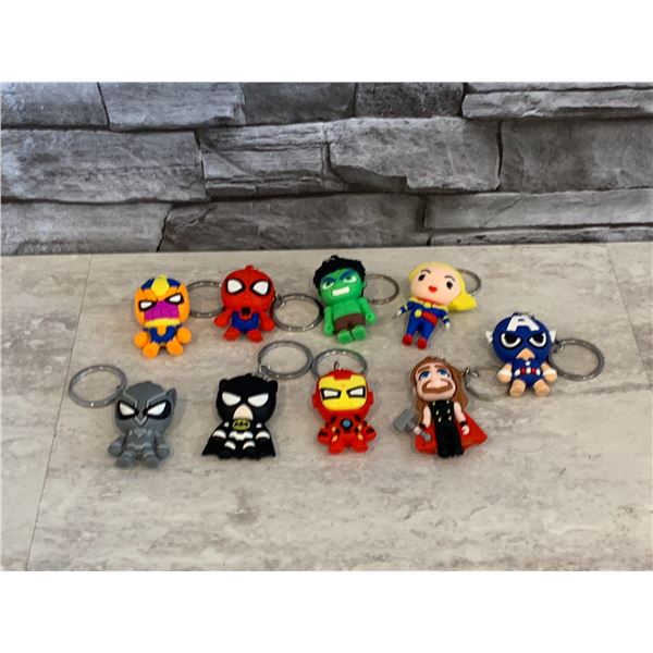 8 Pack Super Hero Key chains