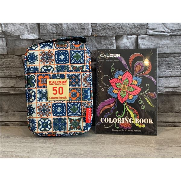 Kalour 50 Colored Pencils + Coloring Book