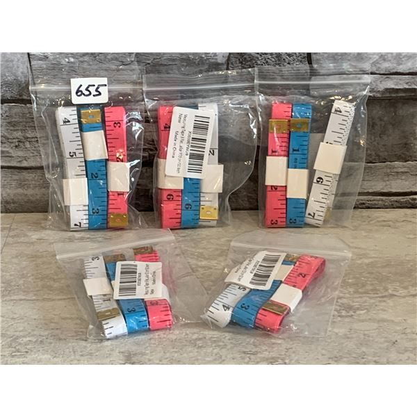 Lot of 5 Packs of Measuring Tape - 150cm/ 60in - 3 Pieces per Pack