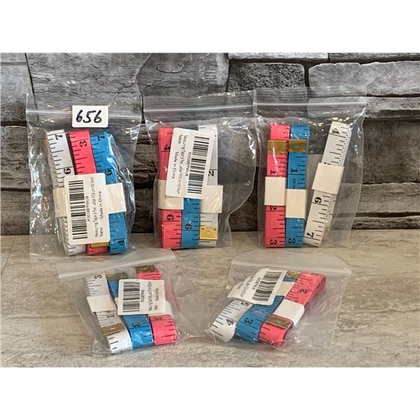Lot of 5 Packs of Measuring Tape - 150cm/ 60in - 3 Pieces per Pack