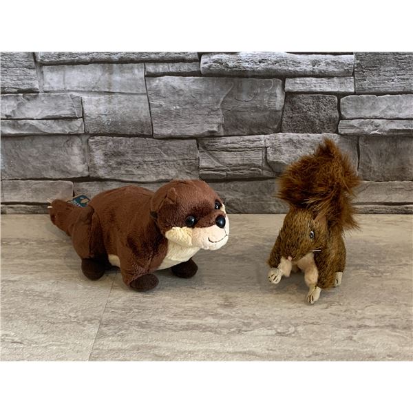 Wild Republic 9in Otter Plush Toy + Finger Puppet Squirrel