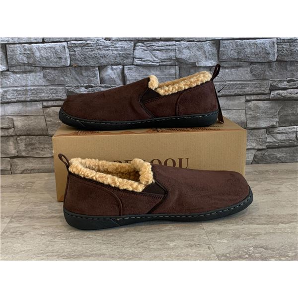 PEDOQU Men's Rubber Sole Slipper - Size: US 11 - Brown