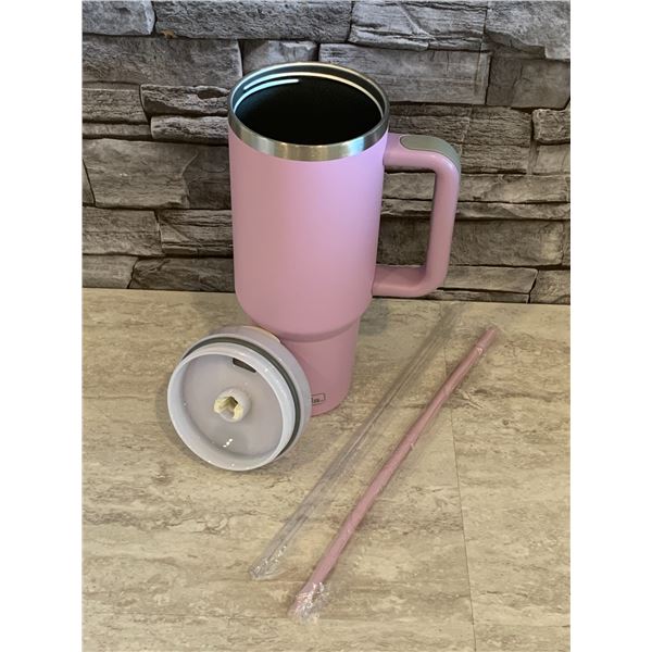 Stella Bella Stailess Steel Tumbler Mug with Straws - 10.5in