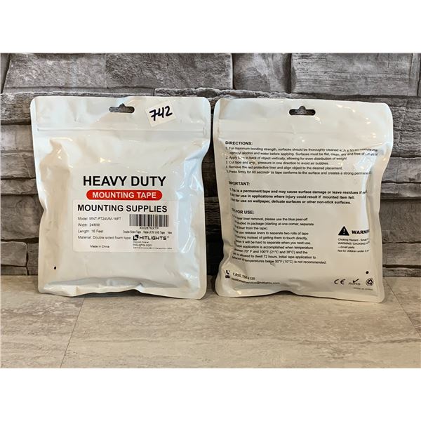 Lot of 2 Heavy Duty Double Sided Mounting 3M Tape - 24mm (Width) x 16 Feet (Length)