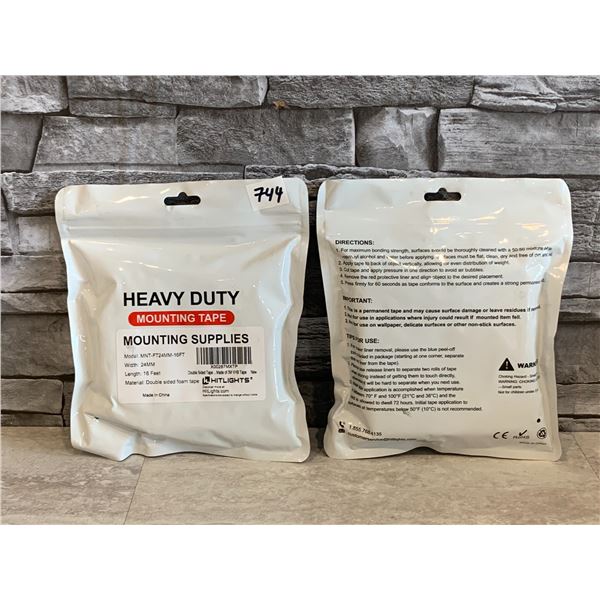Lot of 2 Heavy Duty Double Sided Mounting 3M Tape - 24mm (Width) x 16 Feet (Length)