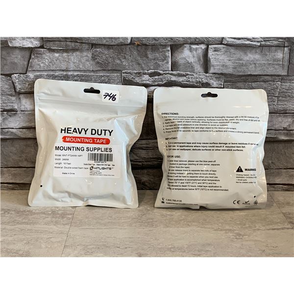 Lot of 2 Heavy Duty Double Sided Mounting 3M Tape - 24mm (Width) x 16 Feet (Length)