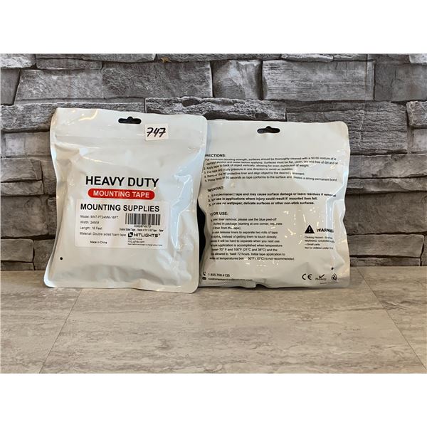 Lot of 2 Heavy Duty Double Sided Mounting 3M Tape - 24mm (Width) x 16 Feet (Length)