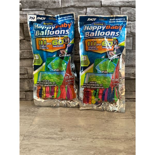 Lot of 2 Shot Happy Baby Water Balloons - 111 PCS