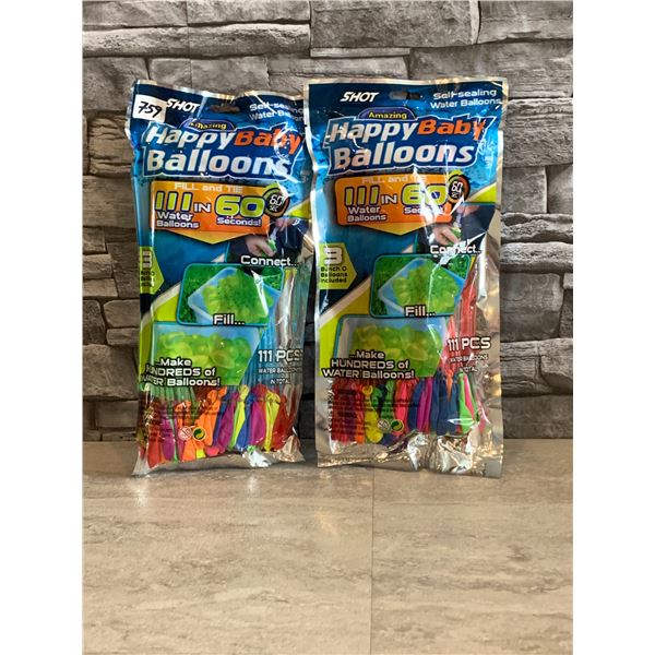 Lot of 2 Shot Happy Baby Water Balloons - 111 PCS