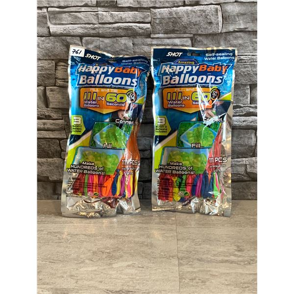 Lot of 2 Shot Happy Baby Water Balloons - 111 PCS