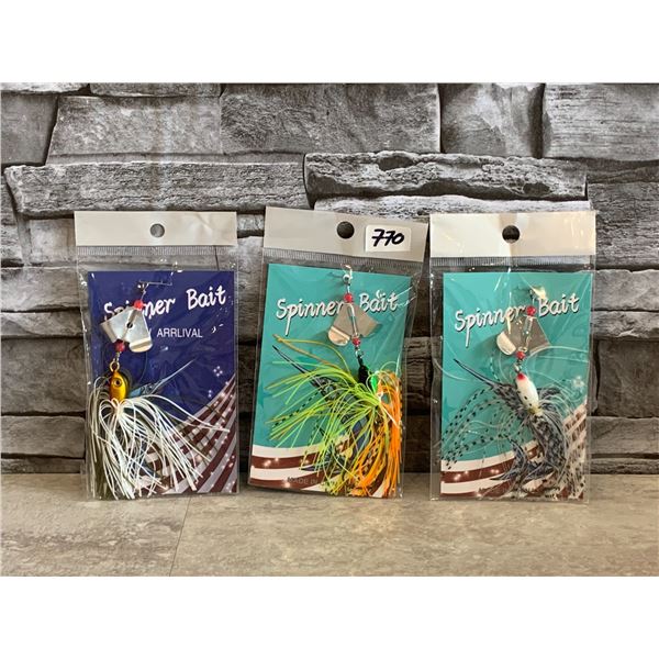Lot of 3 Spinner Bait for Fishing