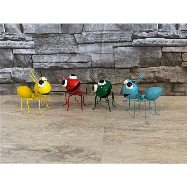 Metal Yard Art Garden Cute Ants Set of 4