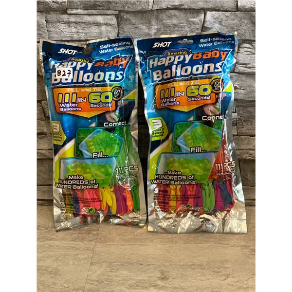 Lot of 2 Shot Happy Baby Water Balloons - 111 PCS