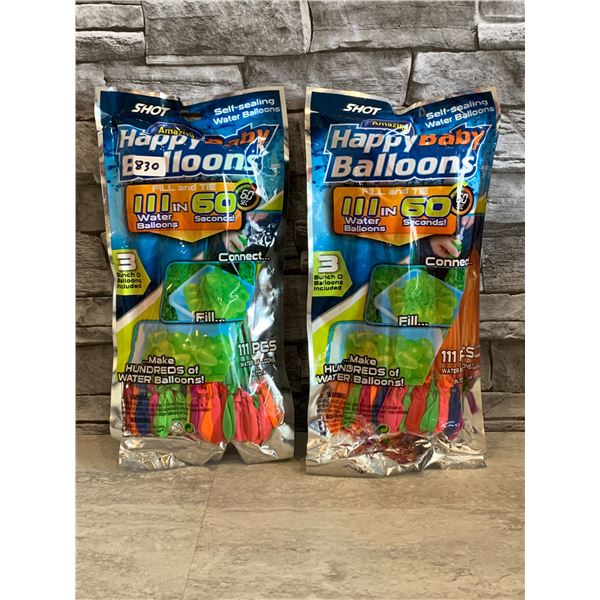 Lot of 2 Shot Happy Baby Water Balloons - 111 PCS