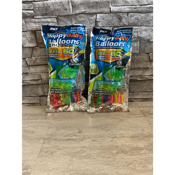 Lot of 2 Shot Happy Baby Water Balloons - 111 PCS