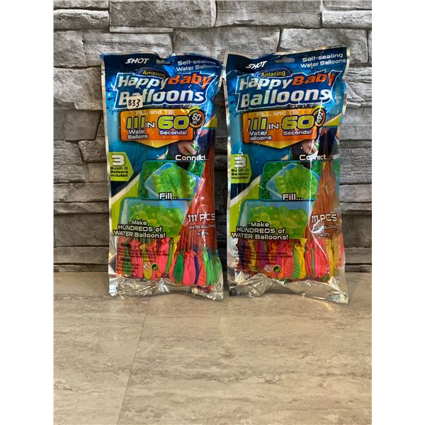 Lot of 2 Shot Happy Baby Water Balloons - 111 PCS