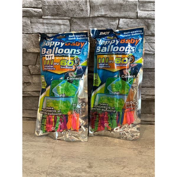 Lot of 2 Shot Happy Baby Water Balloons - 111 PCS