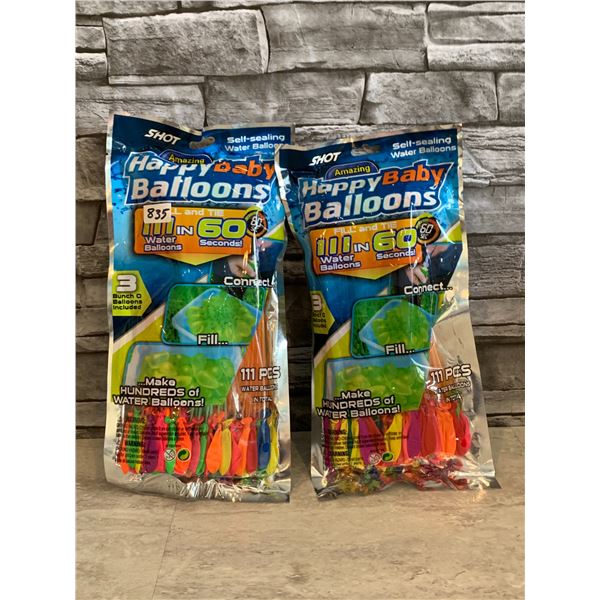 Lot of 2 Shot Happy Baby Water Balloons - 111 PCS