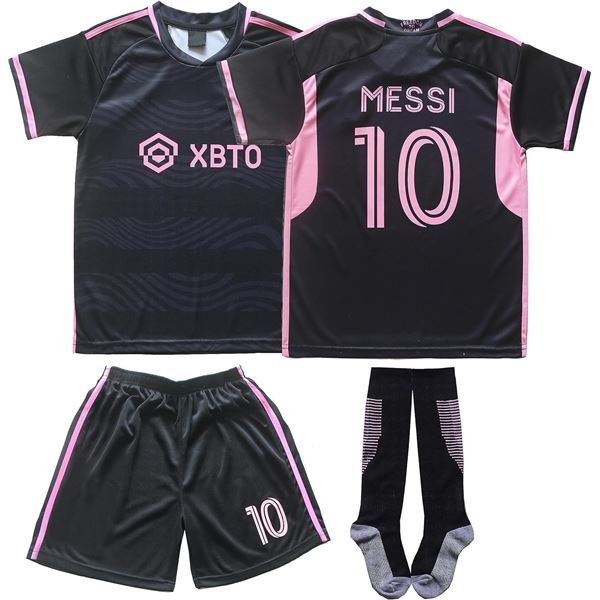 Messi Soccer Jersey With Shorts And Socks Size Large Black And Pink