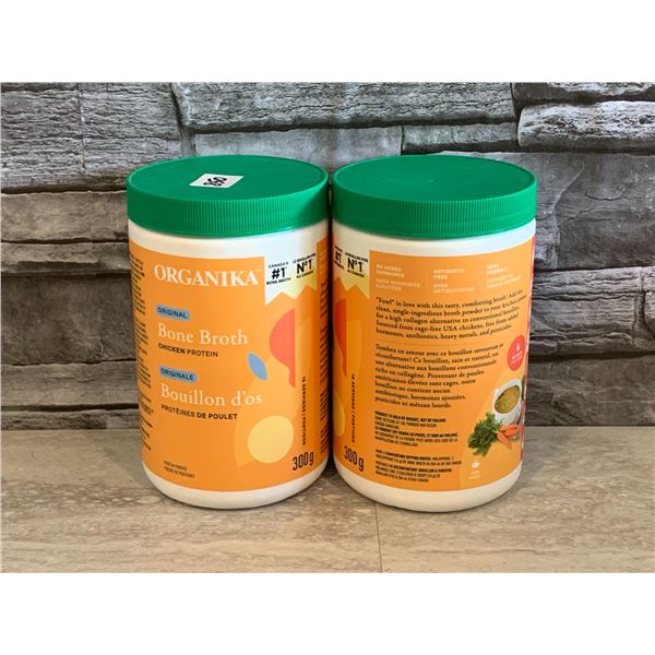 Lot of 2 Organika Original Bone Broth Chicken Protein 300g