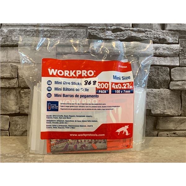 Workpro Mini Glue Sticks 200 Pack 100 x 7mm