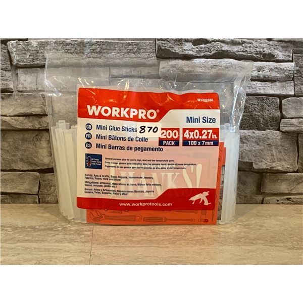 Workpro Mini Glue Sticks 200 Pack 100 x 7mm