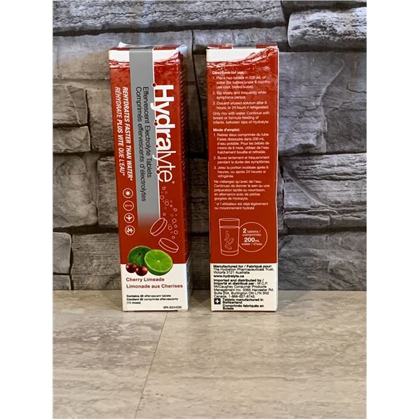 Lot of 2 Hydralyte Cherry Limeade 20 Tablets Per