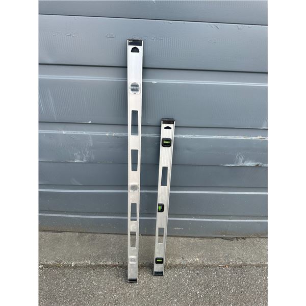 Lot of 2 Aluminum  Levels 4 Foot and a  3 Foot