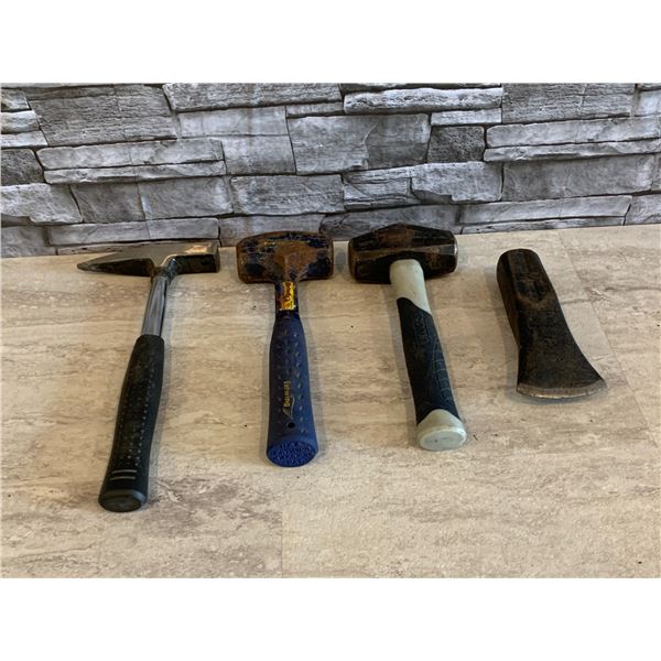 Lot of 3 Hammers And 1 Wood Splitter