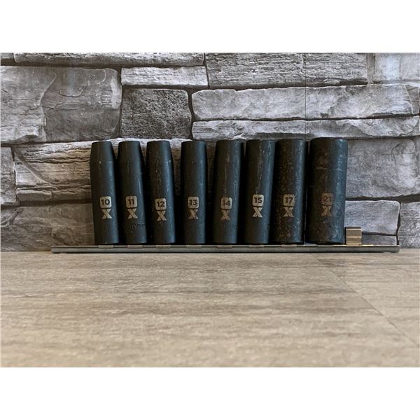 Lot of 8 Impact Sockets Metric Long
