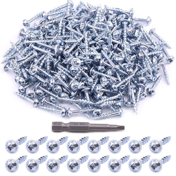 #8x1-1/4" Pocket Hole Screws Zinc Coated Square Drive Self Tapping Coarse Thread - 160 pcs