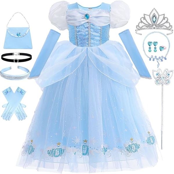 Cinderella Costume Dress 6-7 Year Olds 140 Size