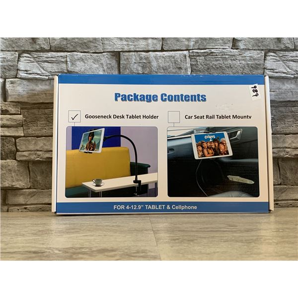 Gooseneck Desk Tablet Holder for 4-12.9 Tablet or Cellphone