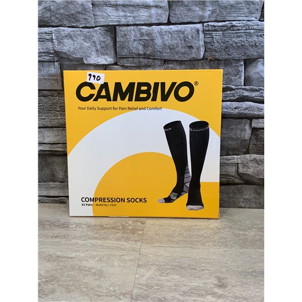 Cambivo Compression Socks 2 Pairs Black S/M