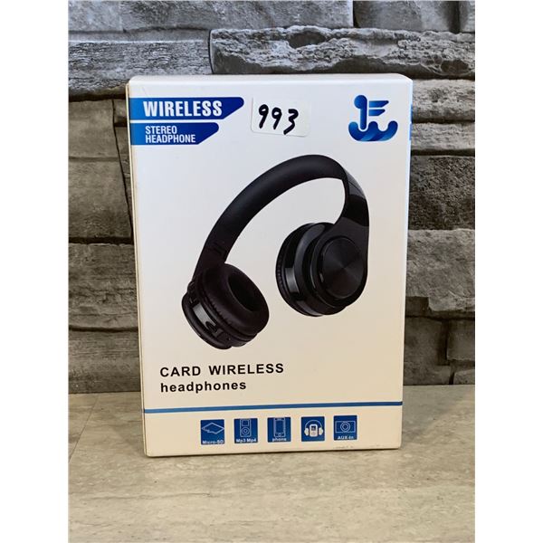 Wireless Card Stereo  Headphones Micro-SD Aux In