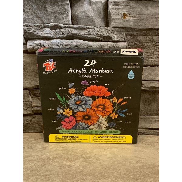 24 Acrylic Markers Dual Tip Markers